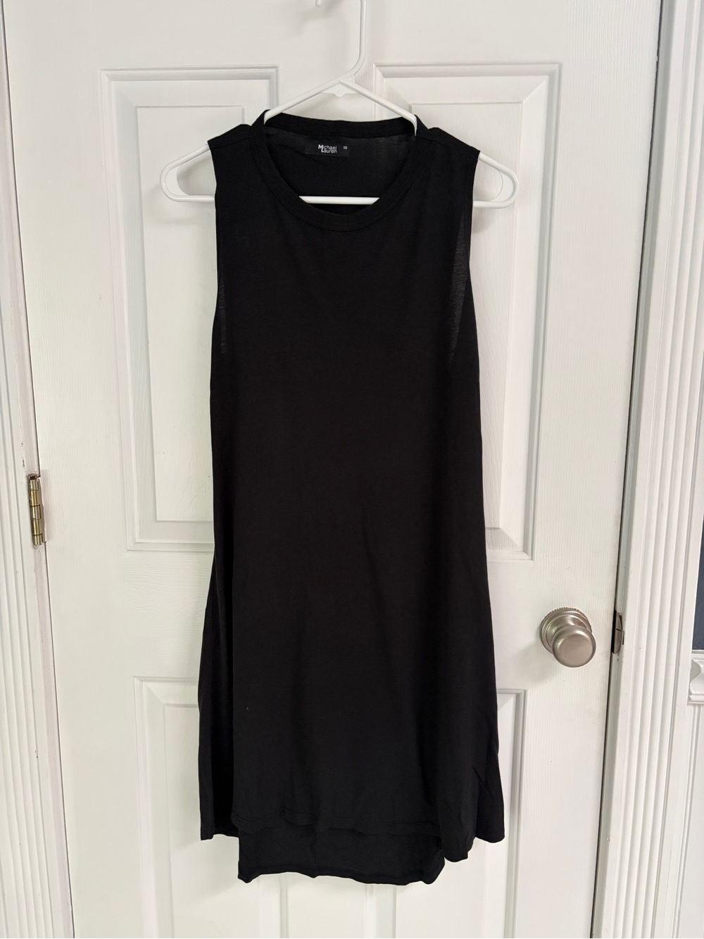 Sleeveless Open-Back Black Shift Dress